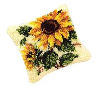 LOVIVER DIY Cushion Carpet Mat Latch and Hook Rug Kits Cover Hand Craft Embroidery Pillowcase Crocheting Sewing Handmade Kids Parents Gift