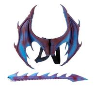 LOVIVER Dragon Costume Set Children Role Play Outfit Wing Tail Accessory Fantasy Character Outfit PU Polyurethane Construction Raised Scale Texture Secure Fit, color to 1, One Size