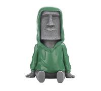 LOVIVER Easter Island Statue Ahu Ancient Monolith Decoration Accents Moai Head Sculpture for Bedroom Living room and Desktop Ornaments, Gray F