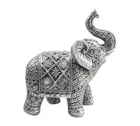 LOVIVER Elephant Figurine Tabletop Ornament Art Crafts Animal Sculpture Decorative Statue for Office Shelf Bedroom Housewarming Gift, Silver