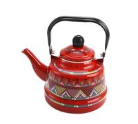 LOVIVER Enamel Kettle Tea Pot Enamelware Easy to Carry Easy to Fill 1.7L Boiling Pot Water Jug for Domestic Living Room Decor Kitchen, Red