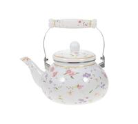 LOVIVER Enamel Tea Kettle Water Kettle Decor Floral Pattern with Handle with Lid Teapot Coffee Pot for Household Dining Table Kitchen