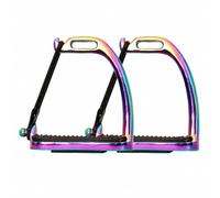 LOVIVER Equestrian s Textured Footrests Stainless Steel s Iridescent for Equestrians