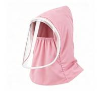LOVIVER Face Face Hood Visor Cover Guard With Built In Clear Visor And Debris Protection Suitable for outdoor spraying gardening painting workshop projects, Head-mounted, Pink, Rouge Pink