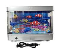 LOVIVER Fake Aquarium LED Night Light Decorative Lamp USB Powered Artificial Tank for Bedroom Office Dining Room Home Decoration, Big