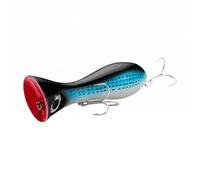 LOVIVER Fishing Bait Lure Popper Lure Surface Plug Hard Bait Popper With Concave Mouth And 3D And Steel Hooks suitable for freshwater and saltwater casting, Black, Blue, White