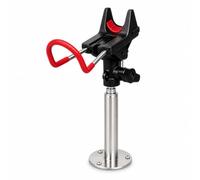 LOVIVER Fishing Rod Holder Boat Rod Bracket With Universal Cradle Vertical Post Adjustable Rotation Metal Joint Plate Suitable for cabin side mounting bank fishing bay and reservoir angling