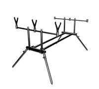 LOVIVER Fishing Rod Holder Rack Stand Rest Organizer With Angled Tripod Legs And Pointed Feet Aluminum Alloy Adjustable Setup Foldable Portable For Shore Fishing River Bank Camping