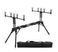 LOVIVER Fishing Rod Stand Multi Rod Holder Rack Adjustable Tripod With Aluminum Alloy Frame Foldable Design With Carry Bag suitable for river bank lake shore pier fishing