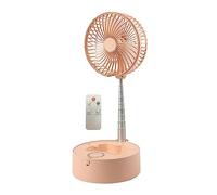 LOVIVER Floor Pedestal Fan Foldable Standing Fan Adjustable USB Rechargeable with Control Folding Desk Fan Mini Floor Fan for Office Camping, Pink