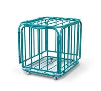 LOVIVER Folding Ball Portable Pickup Storage Sports Carrier With Foldable Frame Compact Storage And Four Swivel Wheels suitable for gym floors outdoor courts rooms, Green, Medium