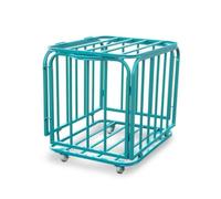 LOVIVER Folding Ball Portable Pickup Storage Sports Carrier With Foldable Frame Compact Storage And Four Swivel Wheels suitable for gym floors outdoor courts rooms, Green, Small