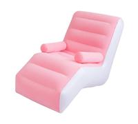 LOVIVER Folding Lazy Sofa,Inflatable Lounge Chair Thickened Folds,Compactly Gaming Lounger for Leisure Bed Sleeping, Pink