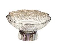 LOVIVER Fruit Bowl for Kitchen Counter Footed Wedding Fruits Holder Dessert Platter Kitchen Storage Organizer Home Decorative Dessert, Whiite and Silver
