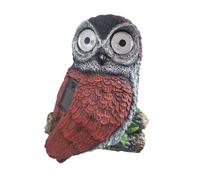 LOVIVER Garden Owl Statue Solar Powered Light Decoration Animal Statue Outdoor Owl Decoration Owl Ornament for Yard Fence Outdoor