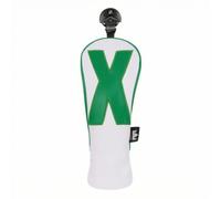 LOVIVER Golf Club Head Cover Wood Headcover Driver Cover Head Protector Leather With Easy On Off And Top Hanging Loop suitable for golfers on the course home, Green Large Number X Hybrid Wood