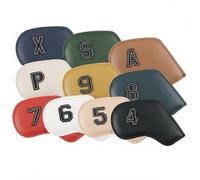 LOVIVER Golf Iron Cover Set Iron Headcovers Iron Covers Iron Head Protector With Pu Leather Waterproof Lining Numbered And Color Coded For Club Identification