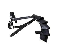 LOVIVER Gothic Steampunk Shoulder Armors Shrug Belt Adjustable Strap Pauldrons Armour PU Leather Medieval Shoulder Pauldron for Party, black