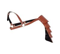 LOVIVER Gothic Steampunk Shoulder Armors Shrug Belt Adjustable Strap Pauldrons Armour PU Leather Medieval Shoulder Pauldron for Party, browm
