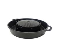 LOVIVER Grill Pan 2 in 1 Korean BBQ Grill Barbecue Griddle Barbecue Meat Tray Hot Pot BBQ Stoves for Travel Home Family Indoor Outdoor, M