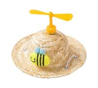 LOVIVER Hand Woven Hat Dog Sun Hat Easy to Wear Party Dress up Adorable Props Pet Costume Hat Dog Hat for Summer Sports Walking, Bee