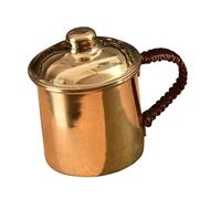 LOVIVER Handmade Pure Copper Cup Thickened Tea Mug Practical Drinking Cups 400ml Water Mug Copper Coffee Mug for Wine Party Hosuehold, B
