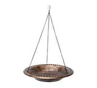LOVIVER Hanging Bird Bath Bird Feeder Bowl 43cm Water or Bird Seed Tray for Finches, Cedar Birds Lightweight with 53cm Chain Outdoor, Golden