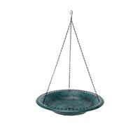 LOVIVER Hanging Bird Bath Bird Feeder Bowl 43cm Water or Bird Seed Tray for Finches, Cedar Birds Lightweight with 53cm Chain Outdoor, Green