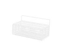 LOVIVER Hanging Kitchen Baskets, Bathroom Wall Organizer, Iron Floating Shelves Wire Storage Basket for Kitchen, Living Room, Garage, White