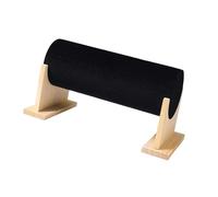 LOVIVER Headband Holder Storage Rack 13.4x6.3x7inch for Vanities, Dressers Stable Versatile Wooden Support Removable Base Soft, Black