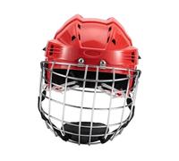 LOVIVER Hockey Helmet with Cage Protector Professional Portable Rugby Helmet for Training Indoor, Exercise, Red, 52cm to 58cm