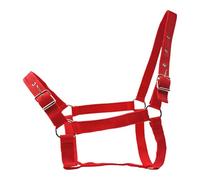 LOVIVER Horse Halter Harness,Training Equipment Equestrian Supplies Adjustable for Showmen Leading Equine Owners Grooming Racecourse, Red