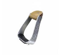 LOVIVER Horse Stirrups Aluminum Alloy Riding Pedals With Non Slip Rubber Pad Engraved Floral Barrel Design Adult Equestrian Equipment Suitable for event practice club rides endurance routes