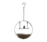 LOVIVER Iron Hanging Bird Bath Bird Feeder Garden Decoration 18.9inch Long for Nature Lovers Versatile Sturdy Seed Tray Old Fashioned