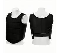 LOVIVER Karate Chest Protector Pad With Oxford Cloth Outer And Mesh Panels Lightweight Breathable Cushioning And Stable Rear Fastening suitable for karate sparring competitive training , Black , M