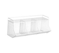 LOVIVER Kitchen Ginger Garlic Holder Garlic Onion Storage Box Rack Basket Food Storage Hanging Storage Organiser for Laundry Bathroom, 3 grids