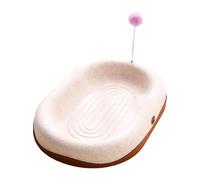 LOVIVER Kitten Interactive Toy Cat Scratcher Pad Chasing Sofa Protection Pet Supplies Play Cat Scratching Board Oval Cats Scratch Pad, with Spring Ball