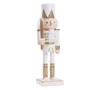 LOVIVER Large Nutcracker Soldier, Nutcracker Figurine Ornament Stable Base Gift Whitebeard Wooden Figures Statue Traditional Christmas Decorations Christmas Crafts for Holiday Mantel Office Festive