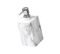 LOVIVER Marble Texture Soap Dispenser Liquid Hand Soap Dispenser Resin Refillable Leakproof with Stainless Steel Pump for Hotel Home, white