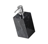 LOVIVER Marble Texture Soap Dispenser Liquid Hand Soap Dispenser Resin Refillable Leakproof with Stainless Steel Pump for Hotel Home, black