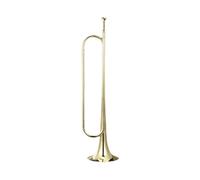 LOVIVER Marching Bugle Brass Blowing Bugle Classic Signal Musical Instrument Portable Scout Bugle Trumpet for Orchestra Kids Children, gold Bb
