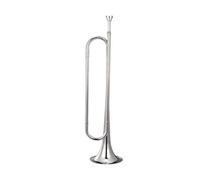 LOVIVER Marching Bugle Brass Blowing Bugle Classic Signal Musical Instrument Portable Scout Bugle Trumpet for Orchestra Kids Children, silver C