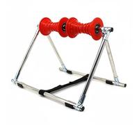 LOVIVER Massage Roller Tripod Muscle Massager Leg Roller Back Massager Foam Roller Stainless Steel Frame Manual Foldable Design Suitable for Home Workouts, Red