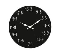 LOVIVER Math Equations Wall Clock Creative Home Decor Fun Math Teaching Silent Non Ticking Mathematics Black Board Clock for Bathroom, Style B