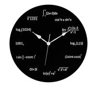 LOVIVER Math Equations Wall Clock Round Clock Silent Mathematics Black Board Clock for Office Home Kitchen Bedroom