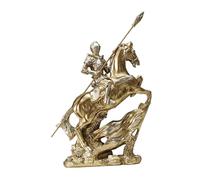 LOVIVER Medieval Knight Sculpture Resin Art Cavalry Figure for Interior Space Multifunctional Classic Tabletop Ornament Retro Design, 20x7x29cm