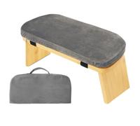 LOVIVER Meditation Seat Kneeling Bench Stool Chair Cushion With Stable Bamboo Construction And Soft Top Suitable for meditation mindful breathing prayer study, Gray With Bag, 30