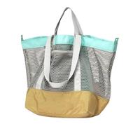 LOVIVER Mesh Beach Bag Travel Handbag Convenient for Women Men Large Beach Tote Shoulder Bag for Vacation Outdoor Essentials Swimming, Yellow