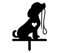 LOVIVER Metal Dog Garden Decor Dog Yard Art Sculpture, Puppy Sign Figurine Ornaments Dog Silhouette Animal Silhouette for Park