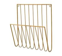 LOVIVER Metal Magazine Rack Wall Mounted File Holder Office Home Kitchen Office Bathroom Home Basket Bin Decorative Iron Mail Organizer Newspaper Holder, Wire Shelves for Letters Folders Papers, Gold
